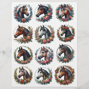 20 Gorgeous Vintage Horse Round Fussy Cuts