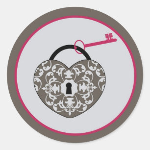 20 Heart Lock Wedding Envelope Seal