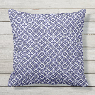 20 inch Outdoor Accent Pillow Blue and White