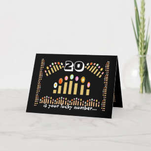 20 is Your Lucky Number...Happy 20th Birthday! Card