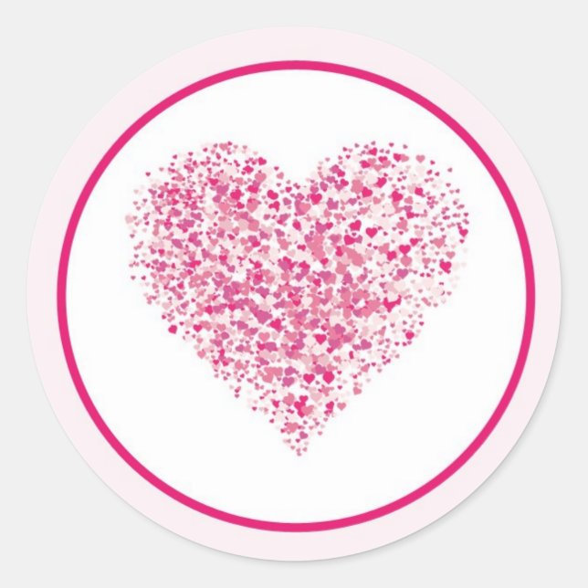 20 Light Pink Heart Wedding Envelope Seal (Front)