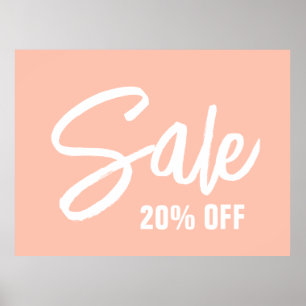 20% Off Sale Sign, Large Sale Poster for Retail