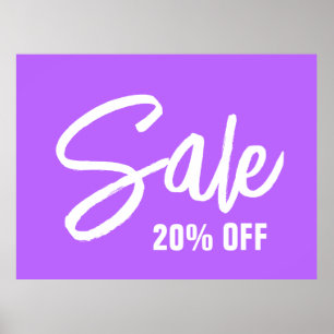 20% Off Sale Sign, Large Sale Poster for Retail
