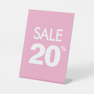 20% Off Sale Sign, Tabletop Counter Signage, Store Pedestal Sign