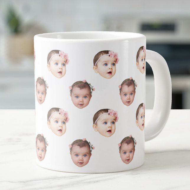 20 Oz Jumbo Cute Baby Face 2 Photos Speciality Large Coffee Mug (Creator Uploaded)