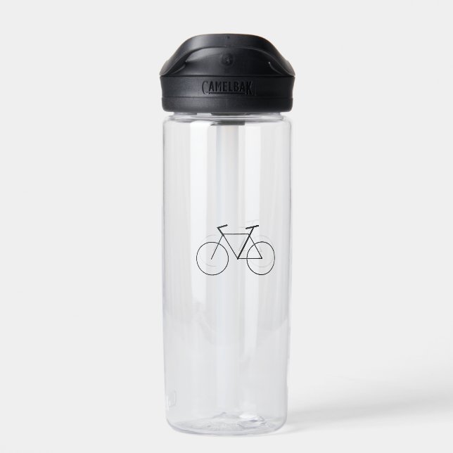 20 oz Water Bottle with Clean Bicycle Design (Back)