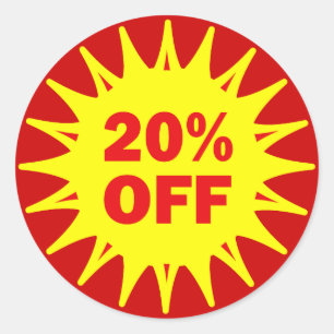 20 PERCENT OFF RETAIL LABEL