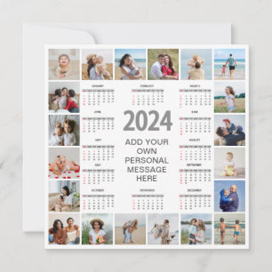 20 Photo Collage 2024 Year At A Glance Calendar Card