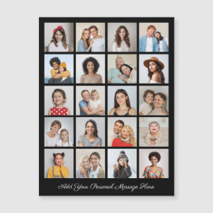 20 Photo Collage Add Your Greeting Magnetic Card