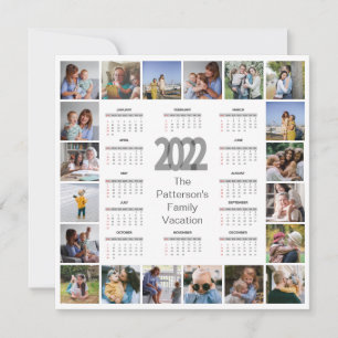 20 Photo Collage Personalised Text 2022 Calendar 