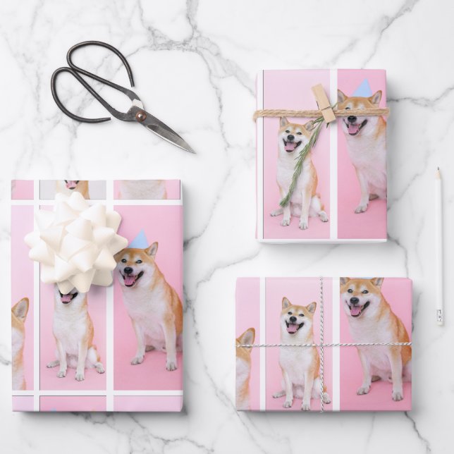 20 Photo Collage Template Personalised Custom  Wrapping Paper Sheet (Front)