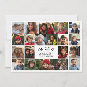20 Photo Collage with Text in the Centre Holiday Card