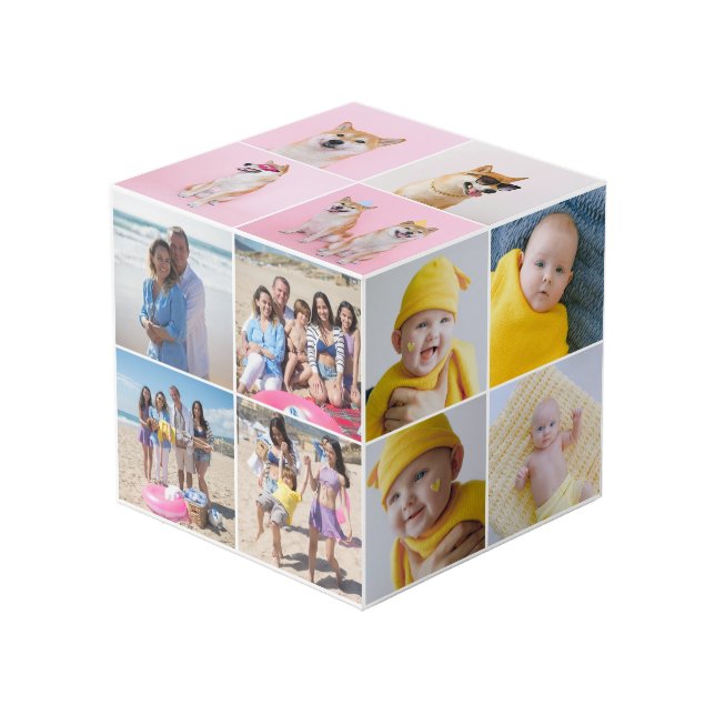 20 Photo Custom Personalised Photo Cube (Front Angled)