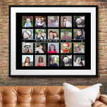 20 Photo Template Collage with Custom Text Poster<br><div class="desc">A template with 20 photos. For best results,  use square cropped photos. To change the background colour,  click on the customise option and choose a new background colour.</div>
