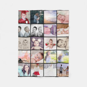 20 photos collage  personalised fleece blanket