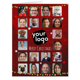   20 Photos Merry Christmas From Team Branded Card
