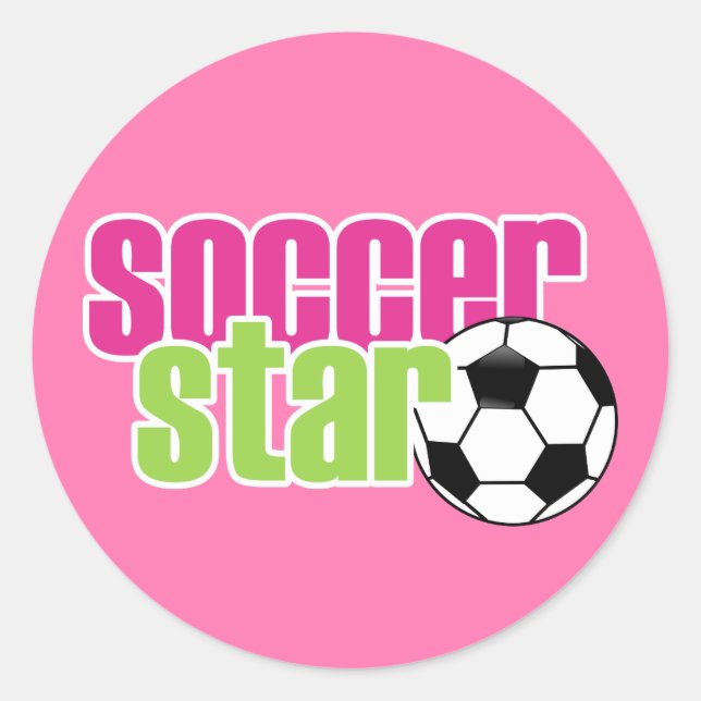 20 Pink Soccer Stickers (Front)
