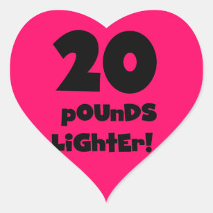 20 Pounds Lighter Heart Sticker