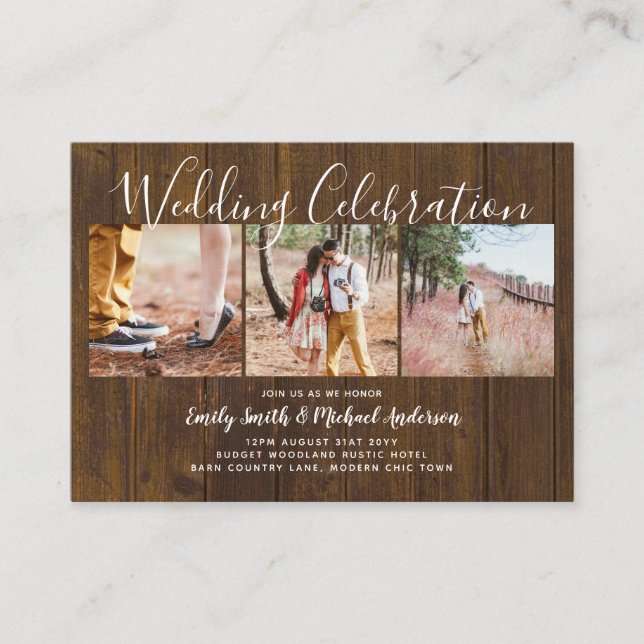 20 Quality Budget PHOTO Wedding Invites SMALL (Front)