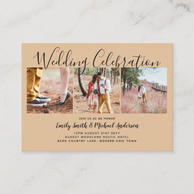 20 Quality Budget PHOTO Wedding Invites SMALL (Front)