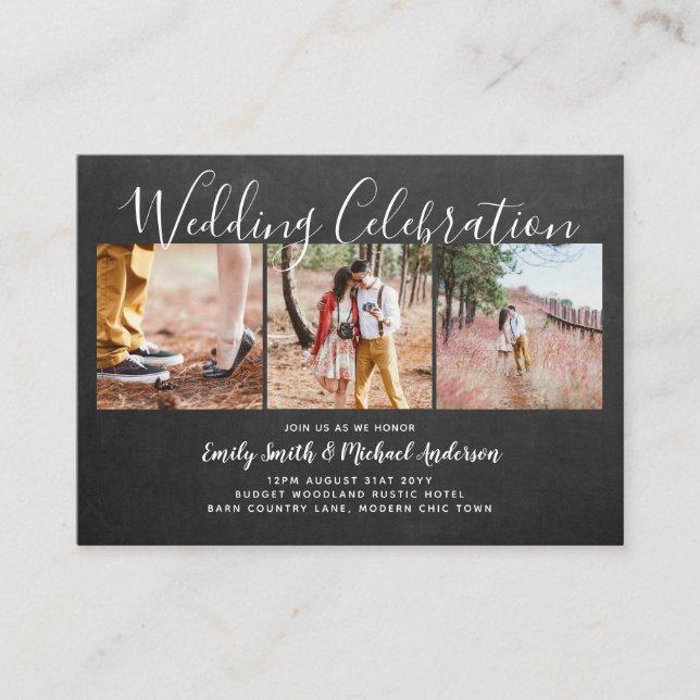20 Quality Budget PHOTO Wedding Invites SMALL (Front)