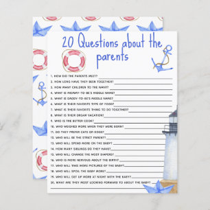 20 Questions about the Parents baby shower game