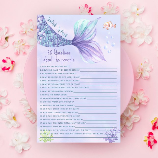 20 Questions about the Parents Mermaid baby shower (Creator Uploaded)