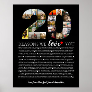20 reasons why we love you 80th 70th birthday 60th poster