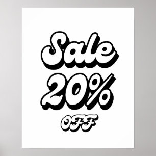 20% Sale Sign, 20% Off Discount Sign, Large Sale Poster