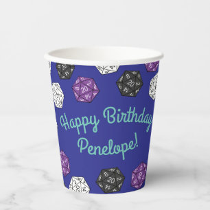 20 Sided Dice DND Games Kids Birthday Party Paper  Cups