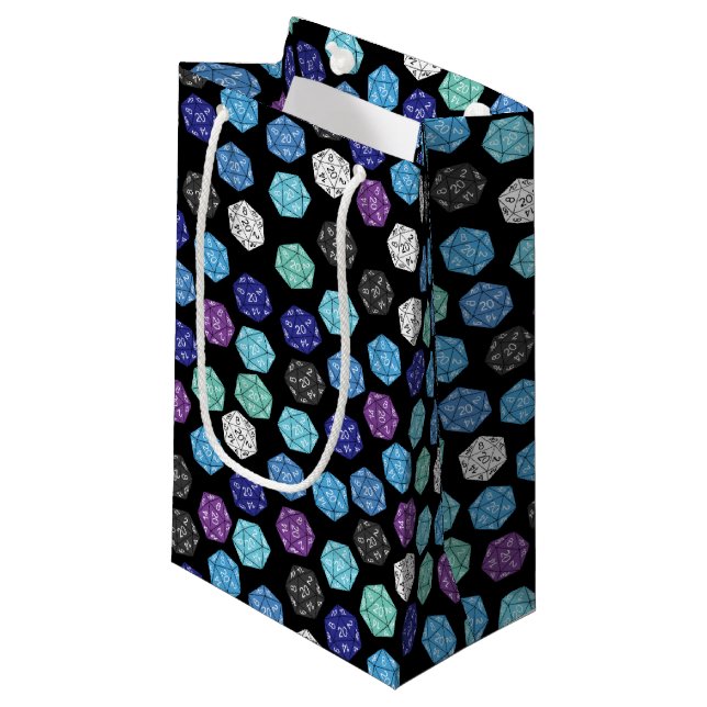 20 Sided Dice DND Games Kids Birthday Party Small Gift Bag (Front Angled)