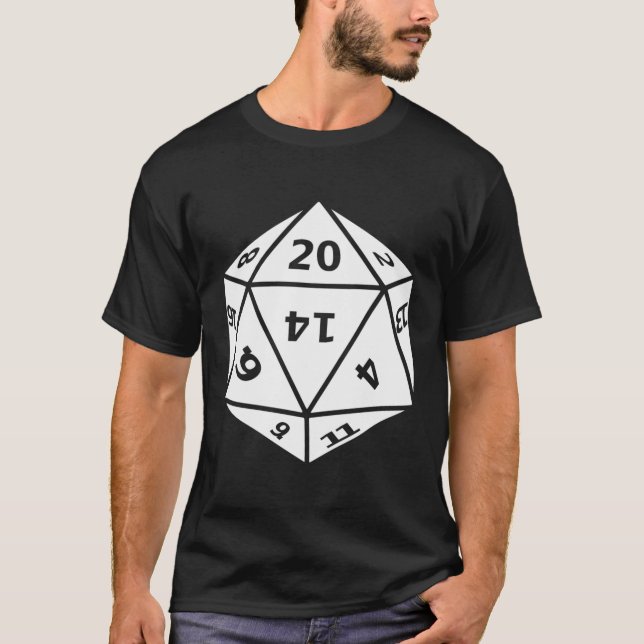 20 Sided Dice Hoodie Twenty Die Fantasy Board Game T-Shirt (Front)