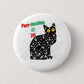 20 Snow Cat Purr-fection 6 Cm Round Badge