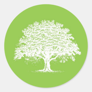 20 Spring Tree Green/White Wedding Envelope Seal