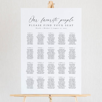 20 Tables Favourite People Acrylic Seating Chart