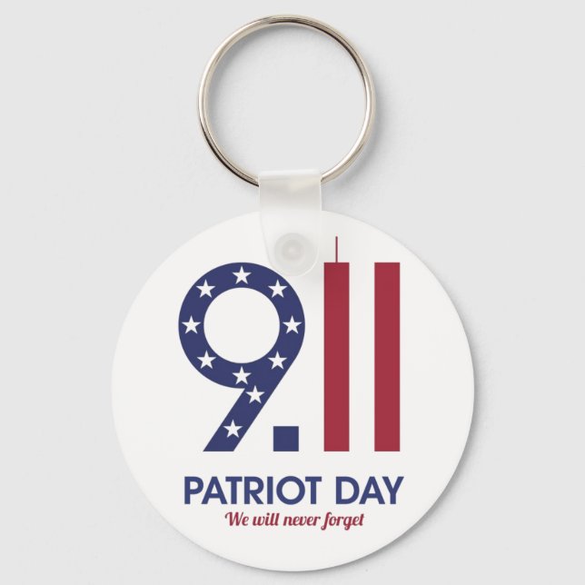 20 th Anniversary 9/11 NeveForget T-Shirt Key Ring (Front)