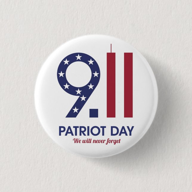 20 th Anniversary 9/11 NeveForget T-Shirt Keychain 3 Cm Round Badge (Front)