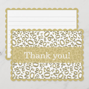 20"Thank you!" Gold/White Number Pattern Thank You Card