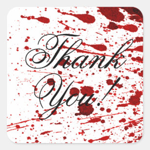 20 Thank You Stickers Blood Splatter Vampire Gothi