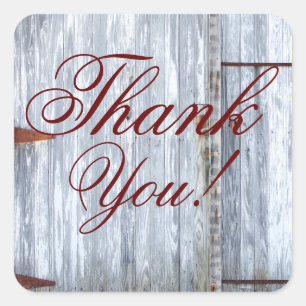 20 Thank You Stickers White Wash Wood Barn Door Co