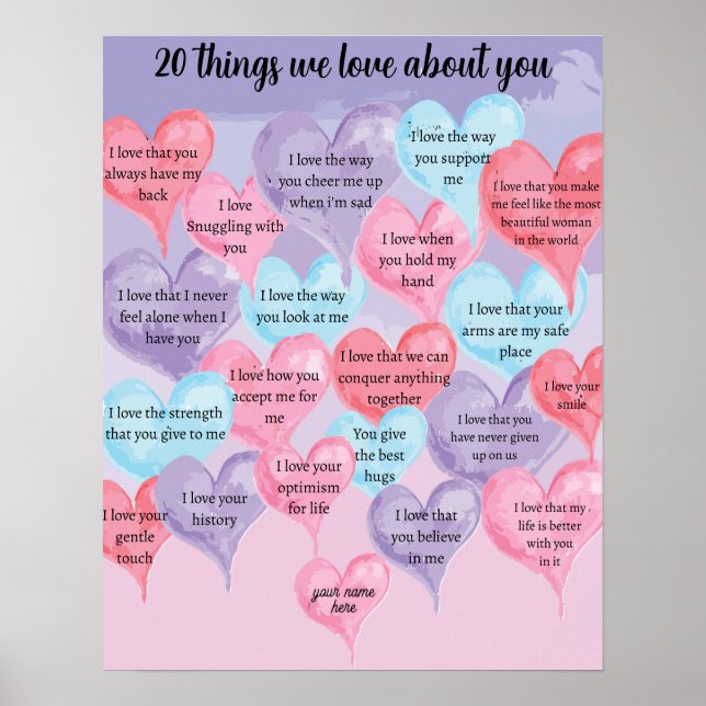20 things we love you poster (Front)