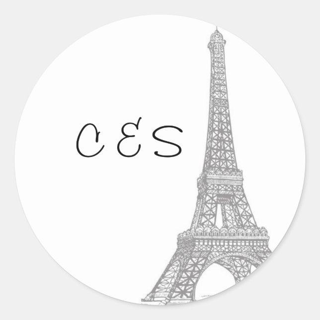 20 Wedding in Paris Favour Stickers (Front)