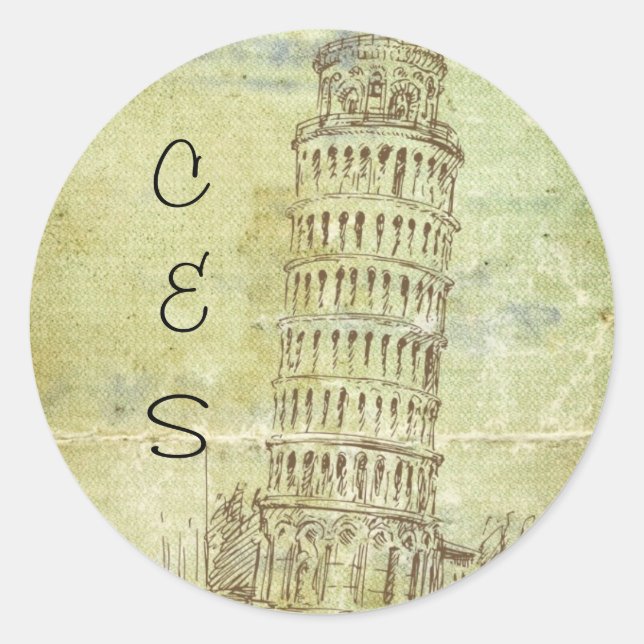 20 Wedding in Pisa Favour Stickers (Front)