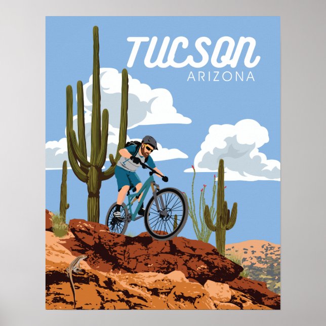 20"x16" Mountain Biking Poster (Front)