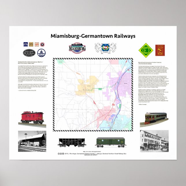 20"x16", Ohio Railways: Miamisburg/Germantown v1d1 Poster (Front)
