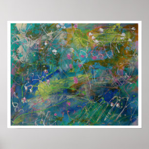 20"x16" Poster white edge abstract art modern