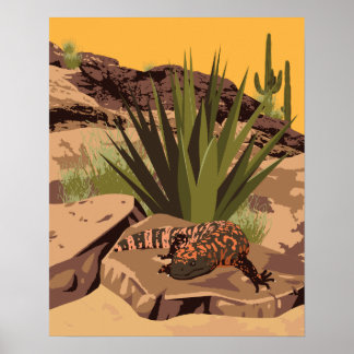 20"x16" Southwest Gila Monster Poster