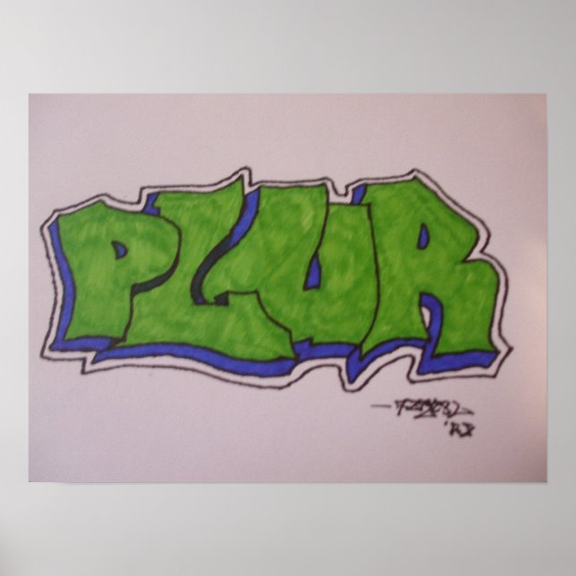 20 x 15 PLUR Graffiti Poster (Front)
