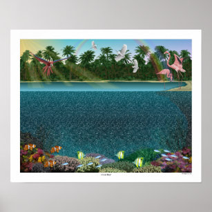 20" x 16" "Coral Reef" 3D Poster by Magic Eye®