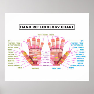 20" x 16", Hand Reflexology Poster